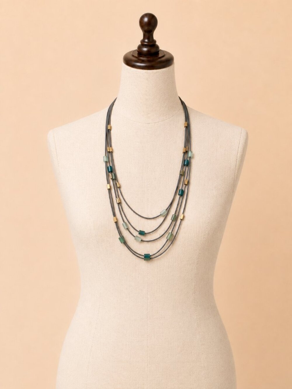 Victoria & Albert Museum London Multi-Strand Artisan Glass Bead Necklace